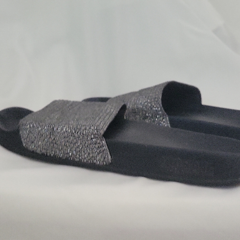 Michael Kors Women's Black Slippers with Silver Detail